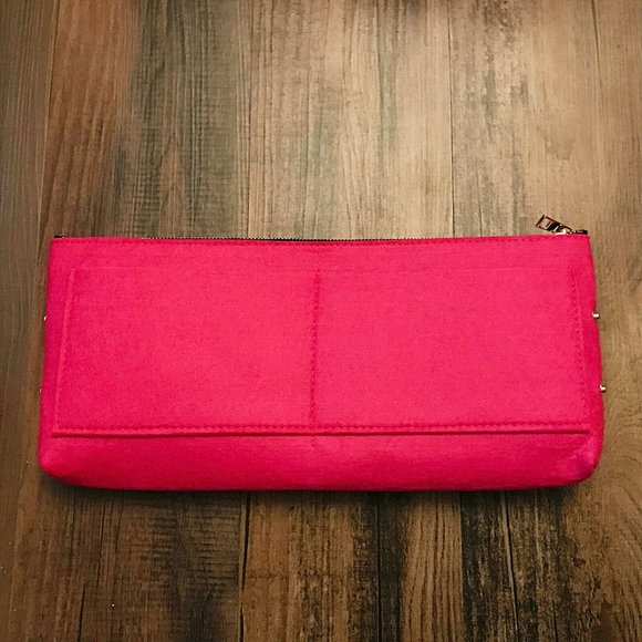 JennyKrafts Hot Pink Extra Large Organizer Felt Tote Bag with removable pouch - Picture 9 of 11